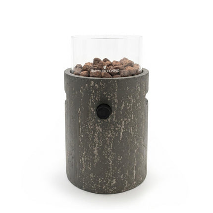 Happy Cocooning Lumi Stone Oscuro Travertine gaslantaarn rond 21xH37 cm