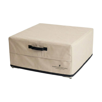 Happy Cocooning beschermhoes vierkante vuurtafel maat M, beige, 90x90xH38 cm