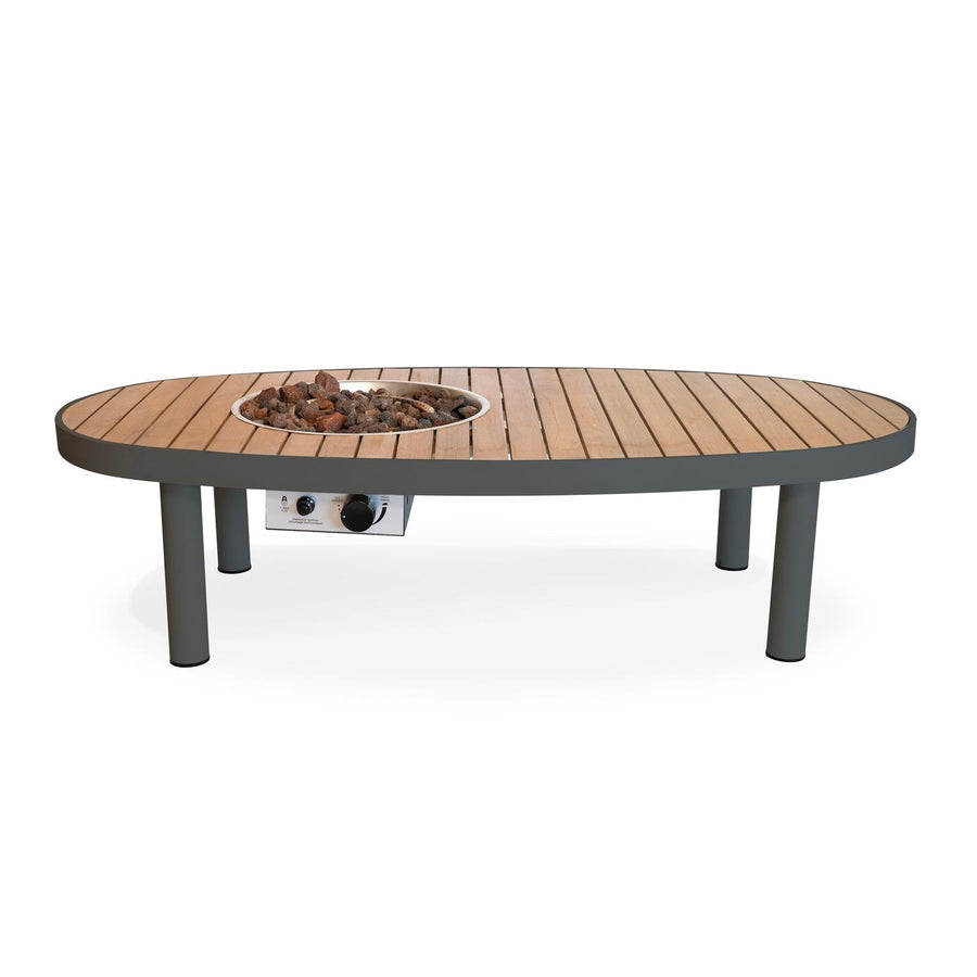 Happy Cocooning Vuurtafel Riviera Smokey Anthracite ovaal 140x74xH35 cm