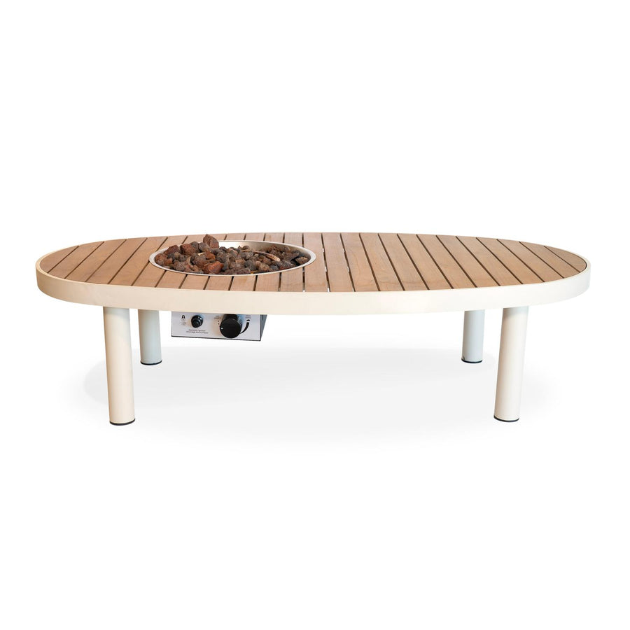Happy Cocooning Vuurtafel Riviera Oyster Beige ovaal 140x74xH35 cm