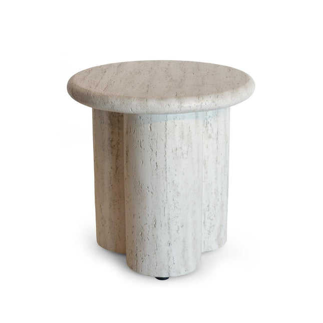 Happy Cocooning Rib bijzettafel Travertine rond 45xH45 cm