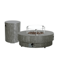 Happy Cocooning Vuurtafel set Estate 105 Oscuro Travertine + Enclosure + Glasset