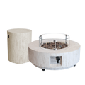 Happy Cocooning Vuurtafel set Estate 76 Travertine + Enclosure + Glasset