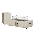 Happy Cocooning Vuurtafel set Estate Rectangular Travertine + Enclosure + Glasset