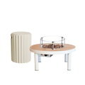 Happy Cocooning Vuurtafel set Riviera 80 Oyster Beige + Enclosure + Glasset