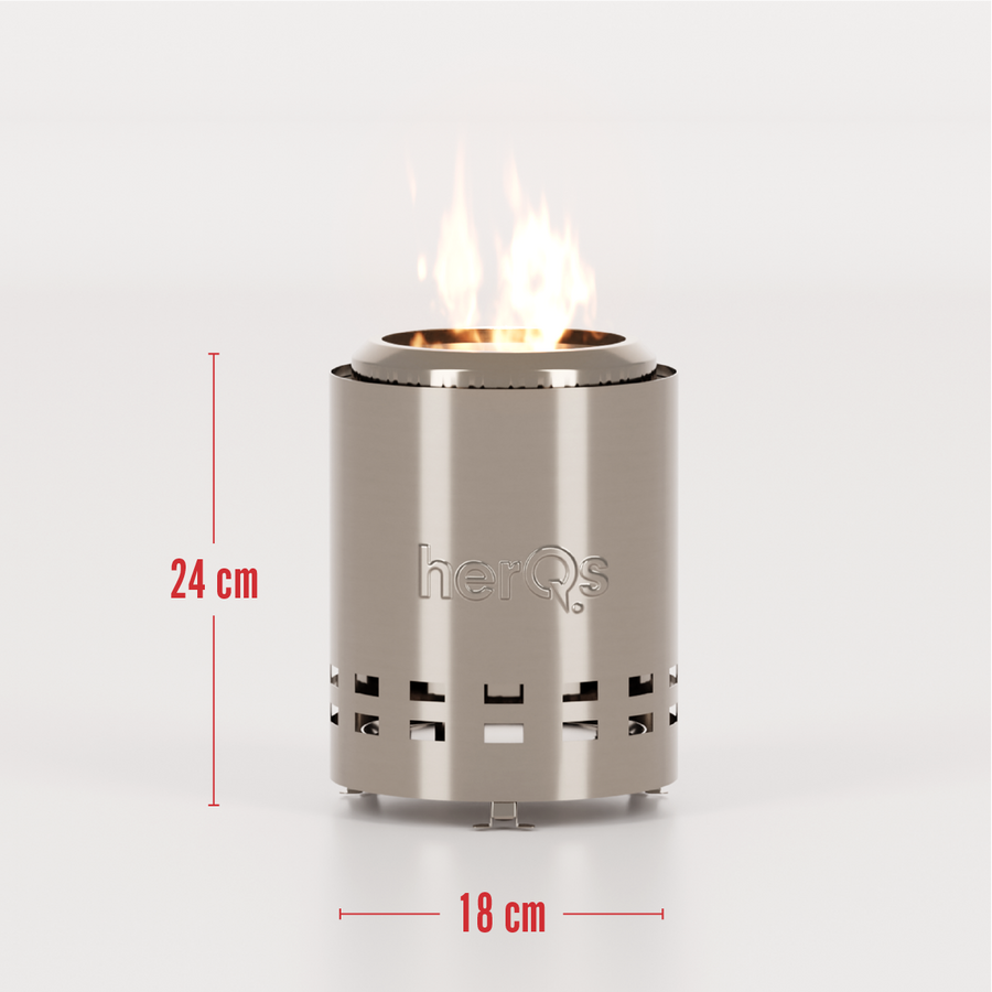 herQs Mighty rookvrije vuurkorf afmetingen: 18 cm diameter, 24 cm hoogte