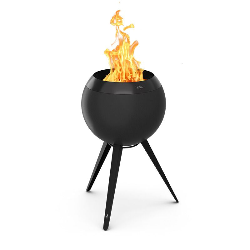 Höfats MOON 45 All Black Vuurschaal met standaard hoog 45 cm - Firesite