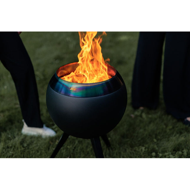 Höfats MOON 45 all black Vuurschaal met standaard hoog 45 cm
