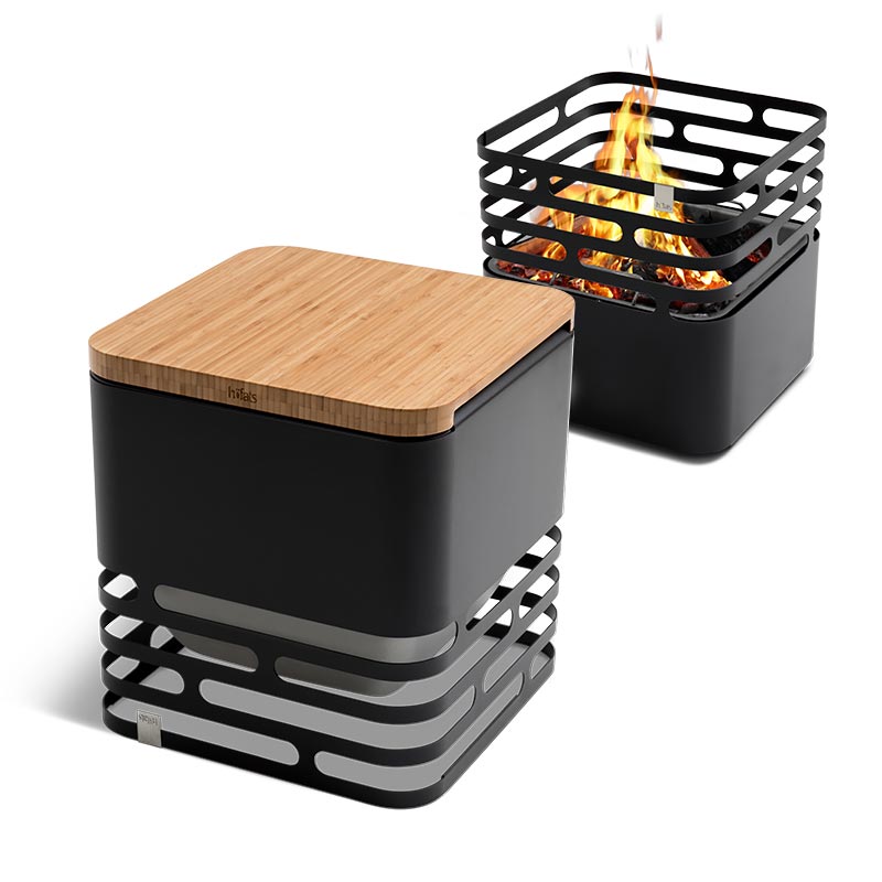 Höfats CUBE Vuurkorf Flip Set Zwart - Firesite