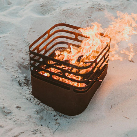 Höfats CUBE Vuurkorf Roest cortenstaal - Firesite