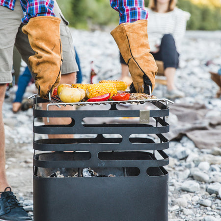 Höfats CUBE Vuurkorf BBQ Set Zwart - Firesite