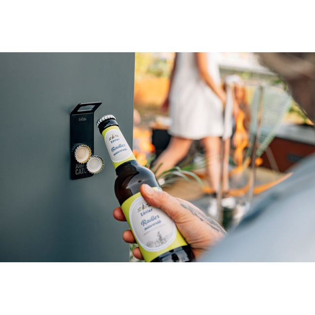 Höfats Johnny Catch Flesopener met magneet Zwart