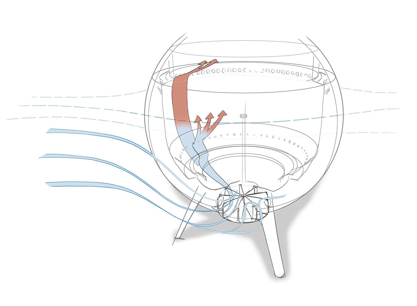 Höfats MOON 45 Vuurschaal met standaard hoog 45 cm