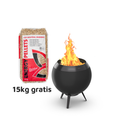 Höfats MOON 45 All Black Vuurkorf met standaard laag 45 cm