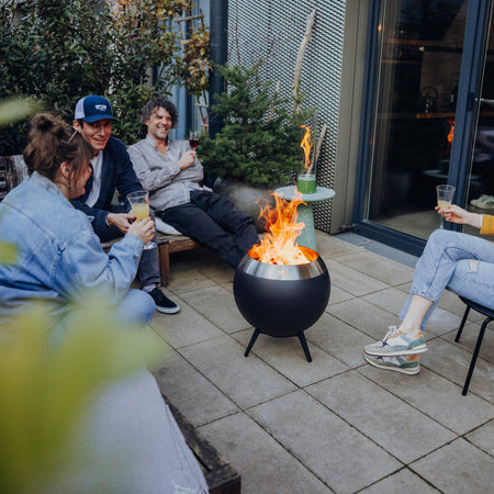 Höfats MOON 45 Vuurschaal met standaard laag 45 cm - Firesite
