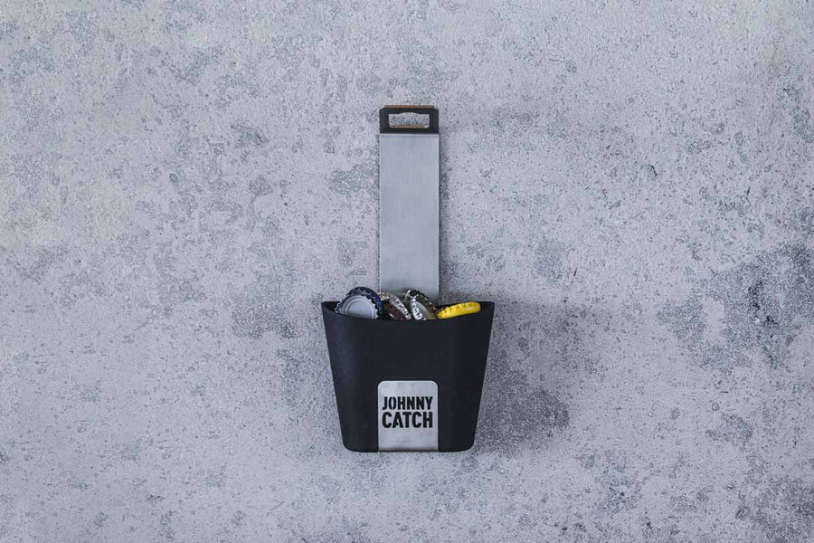 Höfats Johnny Catch Flesopener met opvangbak Zilver - Firesite