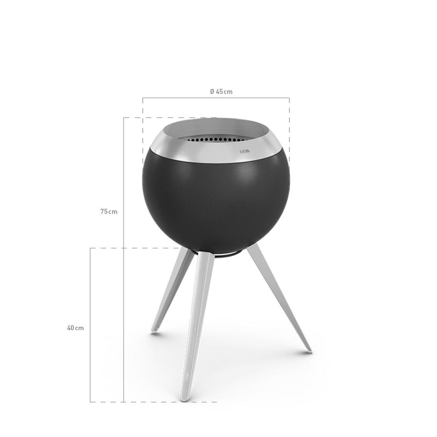 Höfats MOON 45 Vuurschaal met standaard hoog 45 cm - Firesite