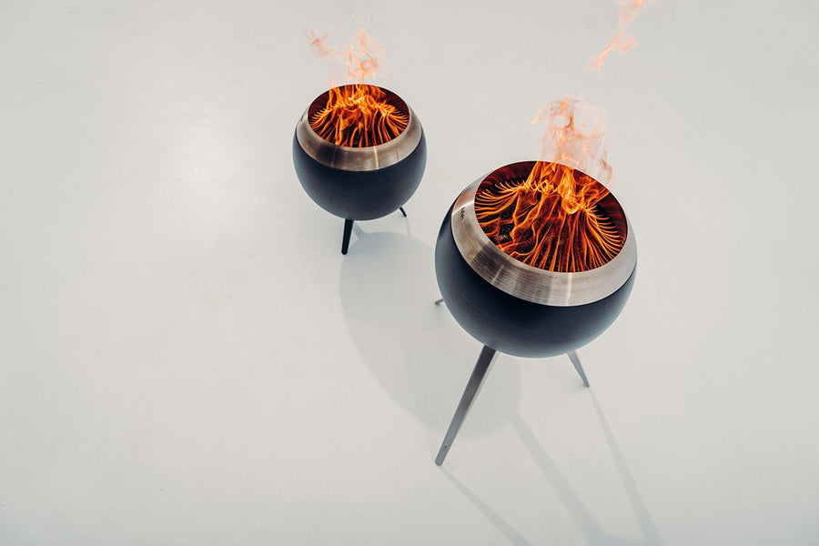 Höfats MOON 45 Vuurschaal met standaard laag 45 cm - Firesite
