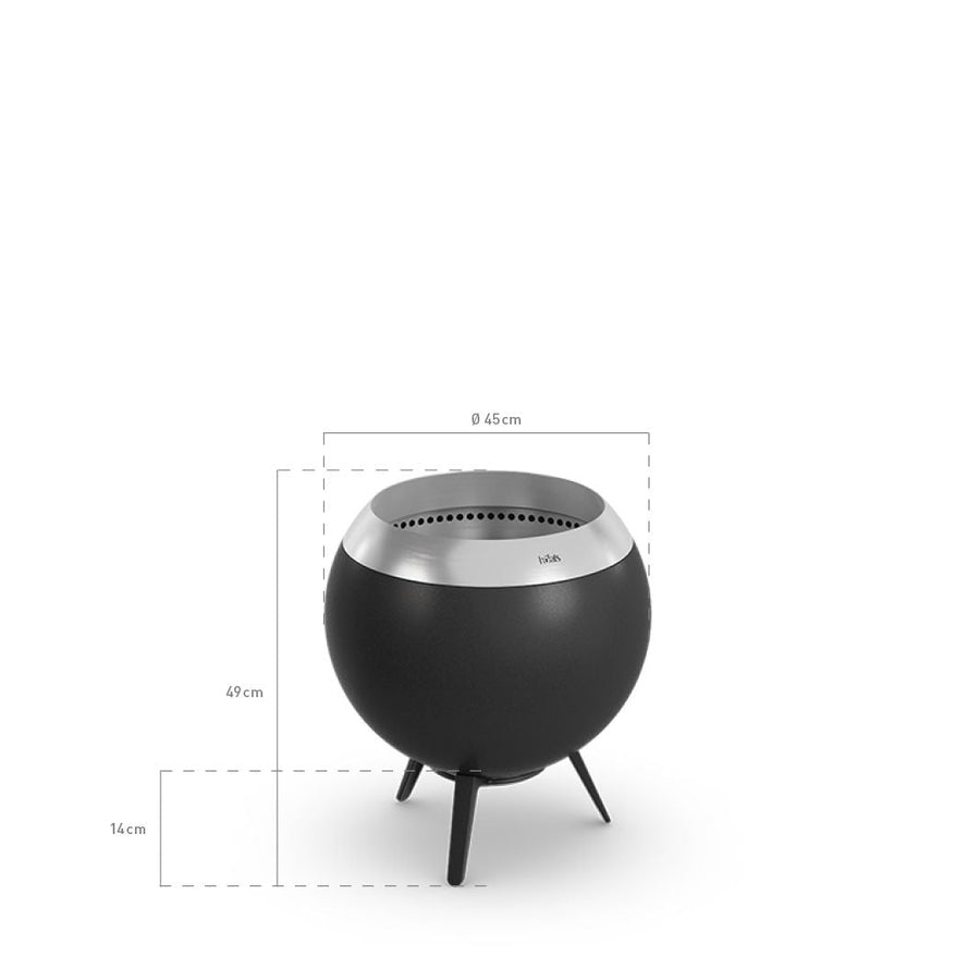 Höfats MOON 45 Vuurschaal met standaard laag 45 cm - Firesite