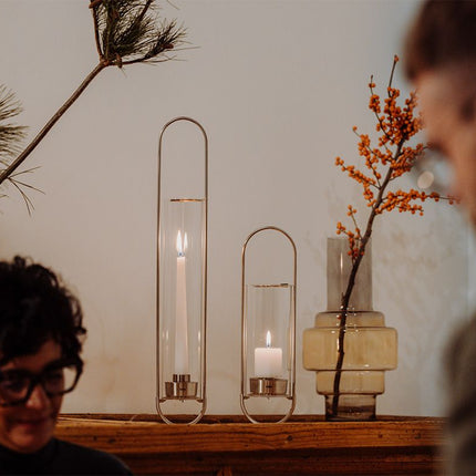 Höfats Oval Candle 55 Kandelaar Zilver