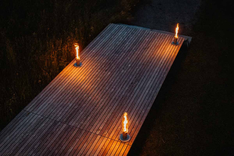 Höfats SPIN 90 / 900 Sfeerlantaarn verhoger Zilver - Firesite