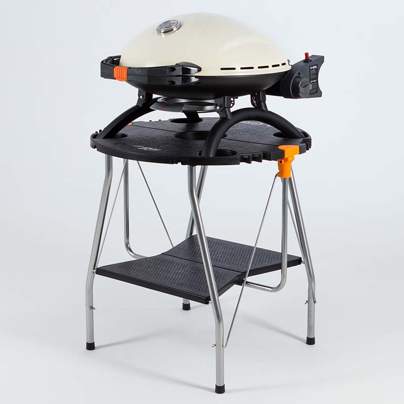 O-Grill gasbarbecue crème op de O-Dock tafel