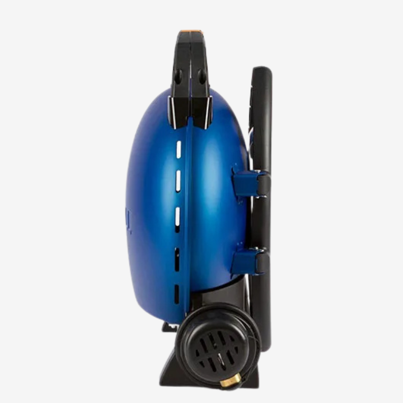 O-Grill 500 gasbarbecue blauw, zijaanzicht