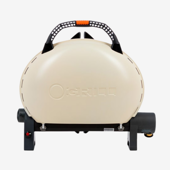 O-Grill 500 kleine gasbarbecue in crème, vooraanzicht