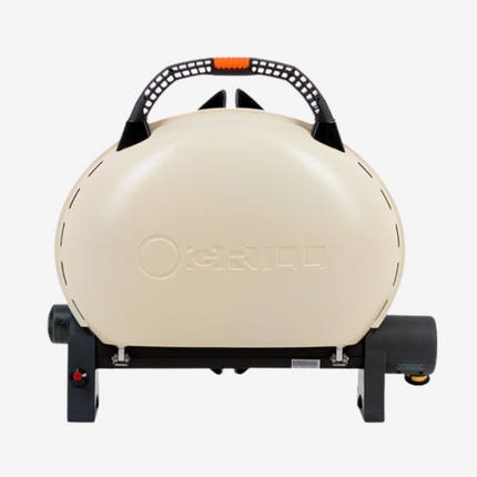 O-Grill 500 kleine gasbarbecue in crème, vooraanzicht