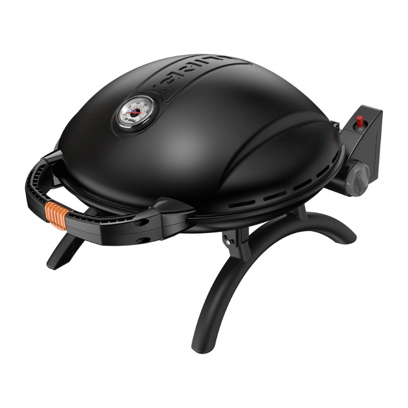 O-Grill 900 gasbarbecue zwart, schuin aanzicht