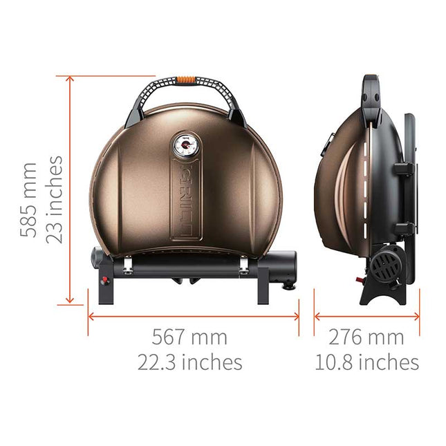 Afmetingen van de O-Grill 900 gasbarbecue