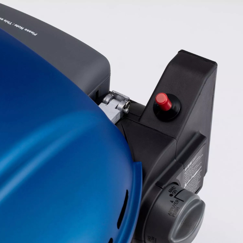 O-Grill 900 gasbarbecue blauw, zijaanzicht