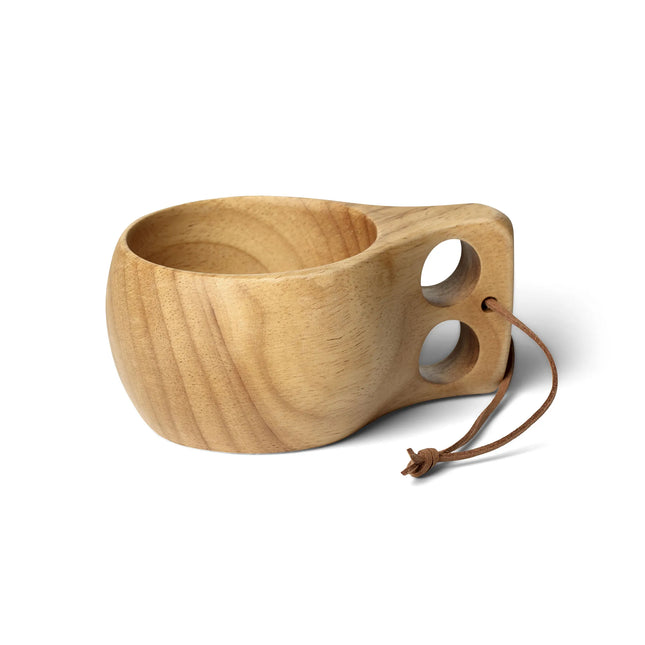 Øyo Houten Sami Mok kuksa van rubberhout met leren koord