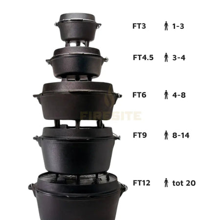 Petromax Dutch Oven FT9 gietijzeren pan met pootjes 7,5 liter - Firesite