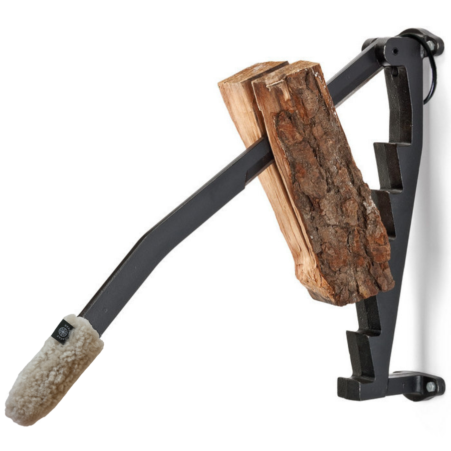 Stikkan Houtklover voor aanmaakhout + Fluffen schapenvacht handgreep Beige