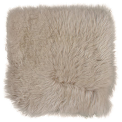 Van Buren chair pad van schapenvacht linnen 40x40 cm bovenaanzicht