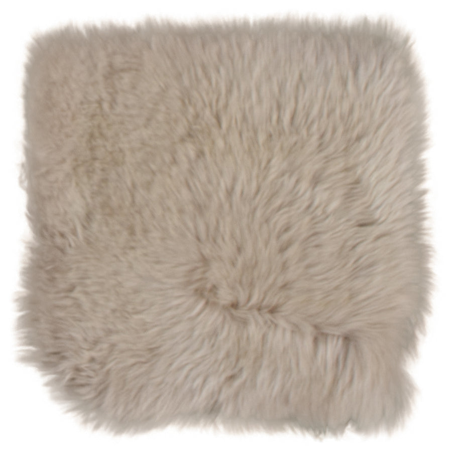 Van Buren chair pad van schapenvacht linnen 40x40 cm bovenaanzicht