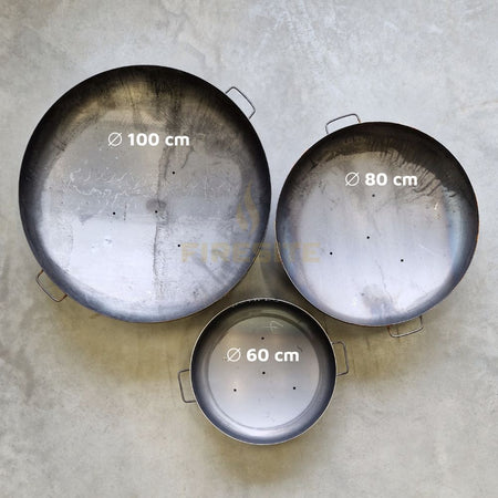 Cortenstalen vuurschalen set Ø 60 cm, 80 cm en 100 cm van Firesite - robuust weervast staal met roestpatina voor tuin, terras en kampvuur sfeer