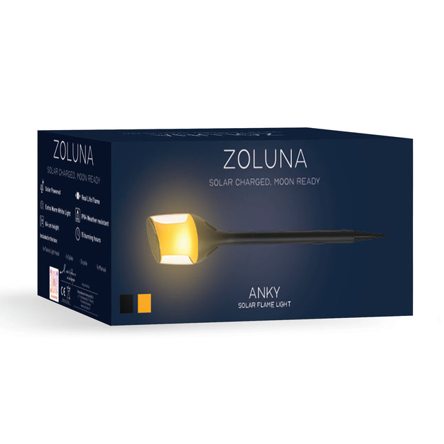 Verpakking van de ZOLUNA solar priklamp Anky