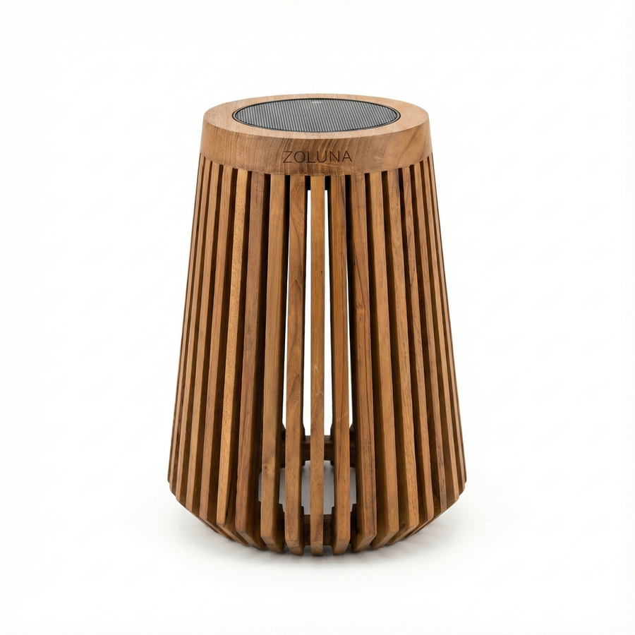 ZOLUNA solar vloerlamp Lon L van teakhout