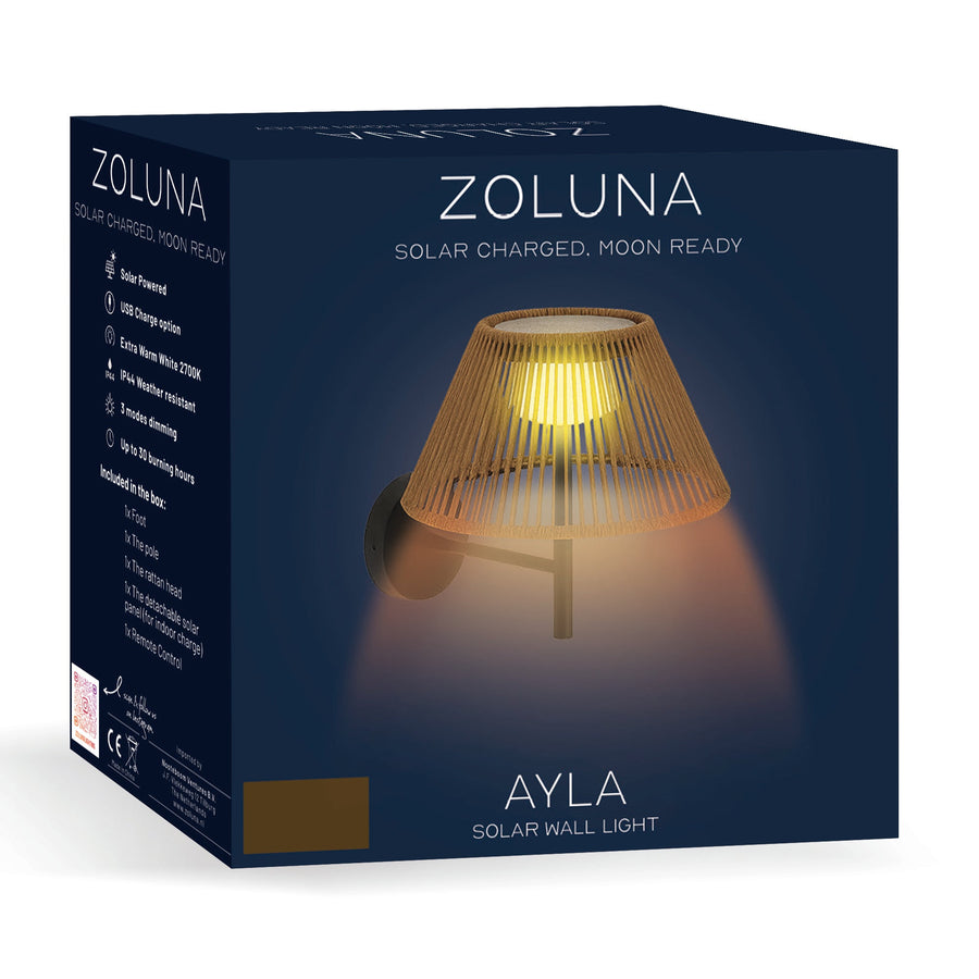 Verpakking van de ZOLUNA solar wandlamp Ayla