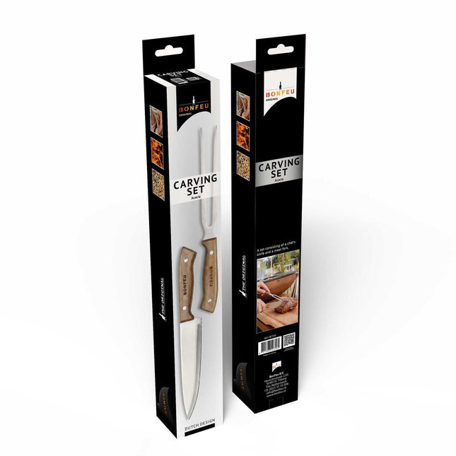 BonFeu Carving Set 2-delig trancheermes en vork