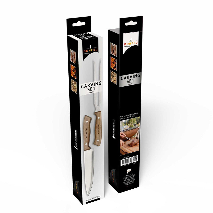 BonFeu Carving Set 2-delig trancheermes en vork