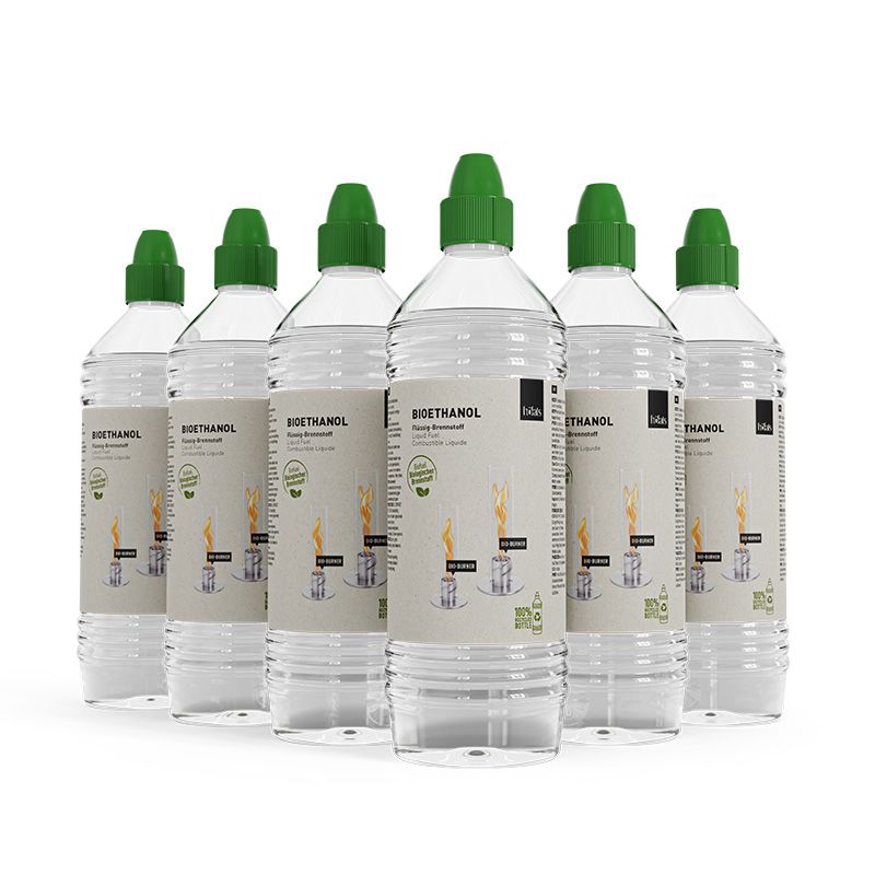 Höfats SPIN Sfeerlantaarn 900/1200/1500 Bio-Ethanol vloeistof Doos, 6 flessen van 1 liter - Firesite