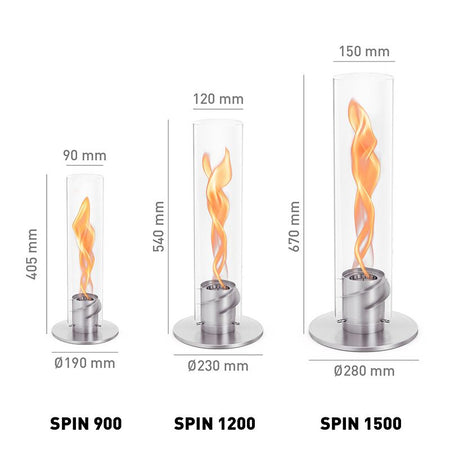 Höfats SPIN 1500 Tafelvuur Sfeerlantaarn Zilver - Firesite
