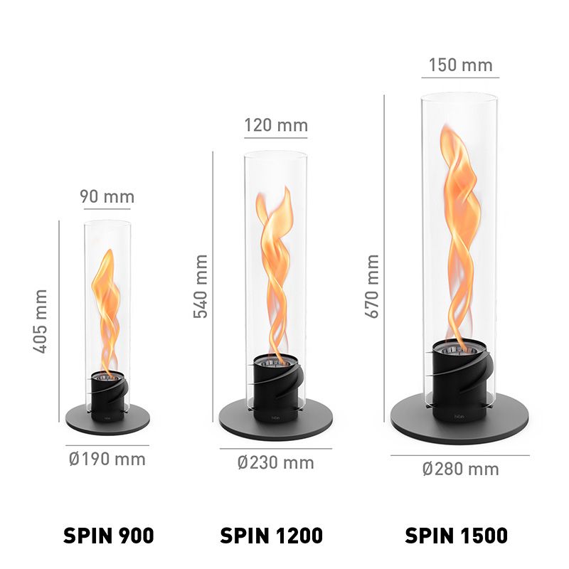 Höfats SPIN 1500 Tafelvuur Sfeerlantaarn Zwart - Firesite