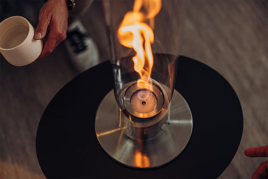 Höfats SPIN 900 Tafelvuur Sfeerlantaarn Zilver - Firesite
