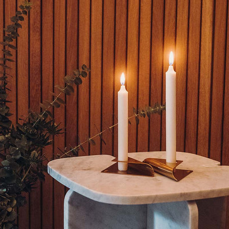 Höfats Square Candle Kandelaar Goud - Firesite