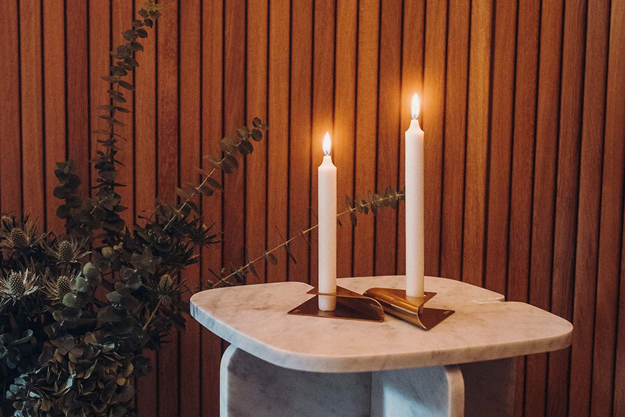 Höfats Square Candle Kandelaar Goud - Firesite
