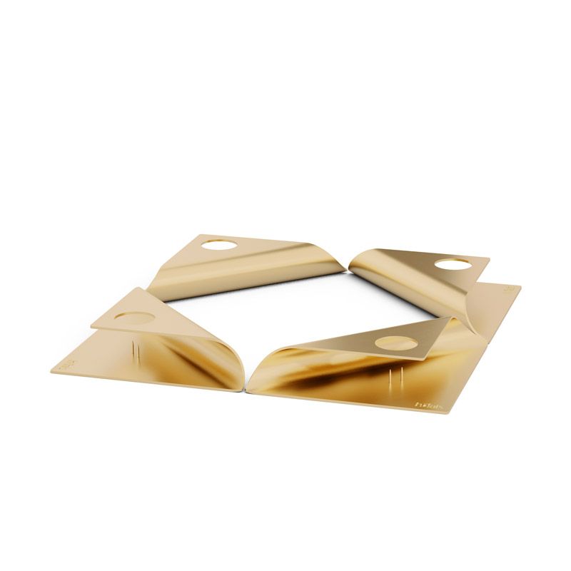 Höfats Square Candle Kandelaar Goud - Firesite